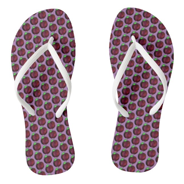 Plums Ripe Summer Purple Plum Fruit Print Jandals (Footbed)