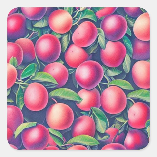 Plums Square Sticker (Front)