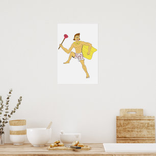 plunger and underwear guy poster