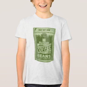 Plunger coffee pop art food packaging illustration Tri-Blend shirt
