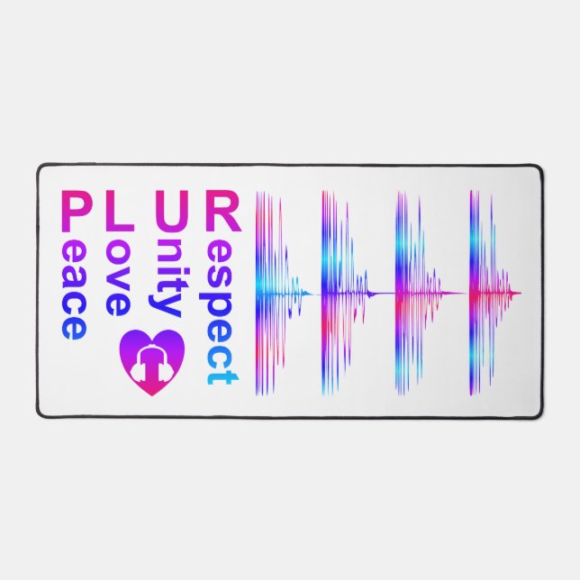 PLUR (Peace Love Unity Respect) Desk Mat (Front)