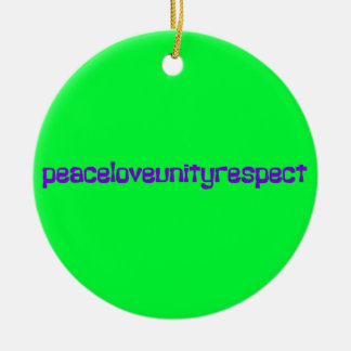 PLUR Peace Love Unity Respect Rave Purple Letters Ceramic Tree Decoration