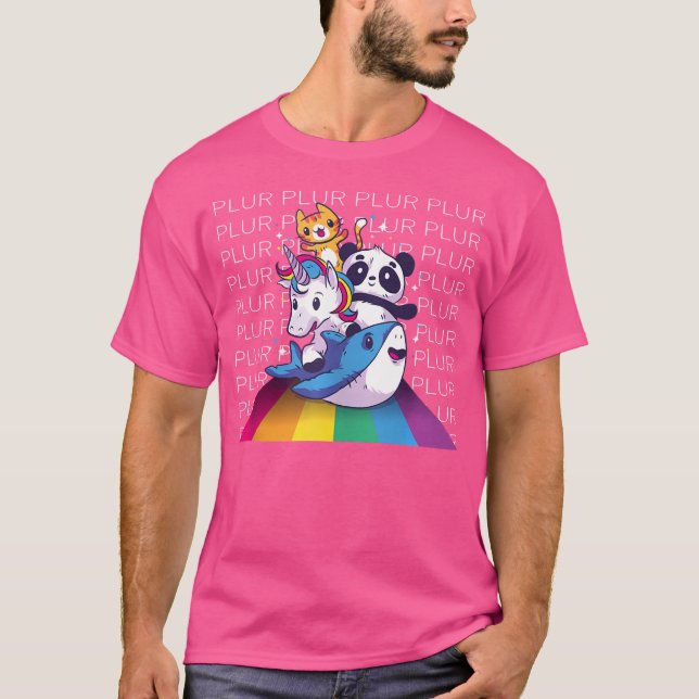 Plur Rave Edm Techno Festival T-Shirt (Front)