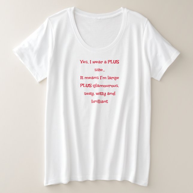 "PLUS Glamourous" Plus Size T-Shirt (Design Front)