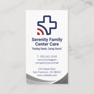 Plus Medical Wave Logo Design Hospital Business Card
