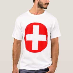 Plus Sign in white with red T-Shirt