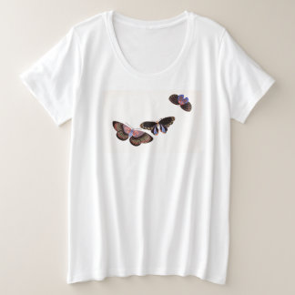 PLUS SIZE COTTON T-Shirt BUTTERFLIES CUSTOM NAME