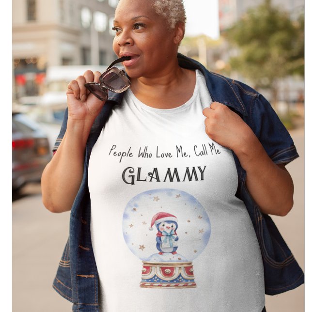 Plus Size Custom Grandma Snow Globe Comfy T-Shirt (Creator Uploaded)