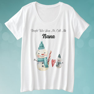 Plus Size Custom Grandma Snowman Comfy T-Shirt