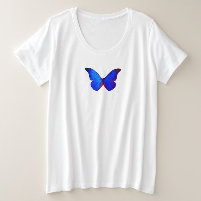 PLUS SIZE CUSTOM T-SIRT COTTON BUTTERFLY DESIGN T-Shirt (Design Front)