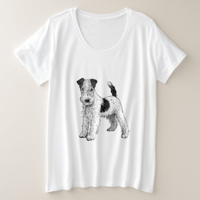 Plus Size Fox Terrier T-Shirt Plus Size T-Shirt (Design Front)