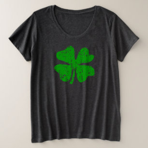 Plus size St Patricks Day shirt with shamrock logo