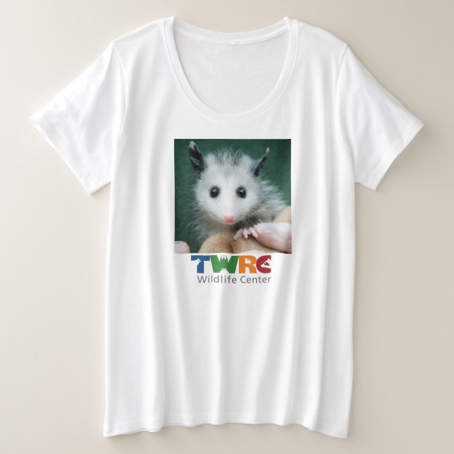 Plus size t-shirt with opossum (Design Front)
