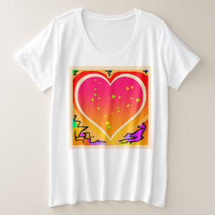 Plus Size Women Hearts Graphic t-Shirt Plus Size T-Shirt
