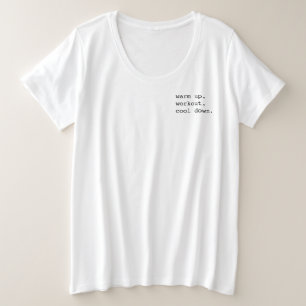 Plus Size Workout & Relax Comfy White T-Shirt