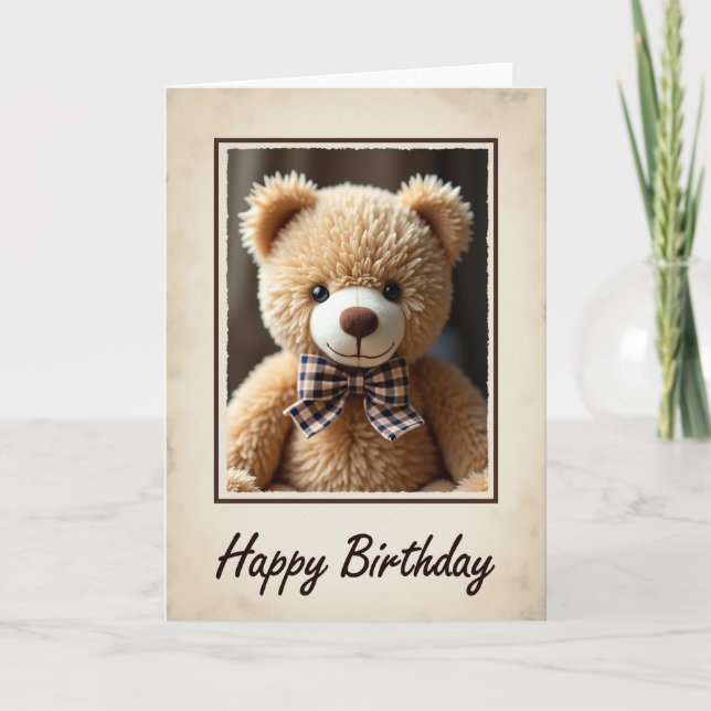 Plush Animal Birthday Wish Card (Front)