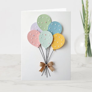 Plush Balloon Birthday Card