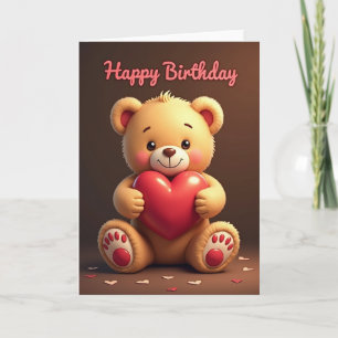 Plush Bear Birthday Card