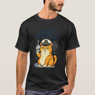 Plush Cat Officer Humour Salute Orange Kitty Fluff T-Shirt