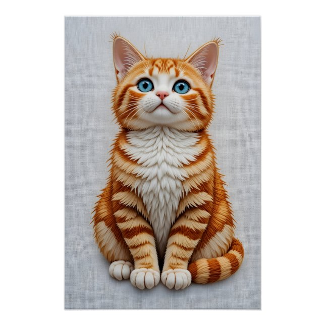 Plush Embroidered Cat Poster (Front)