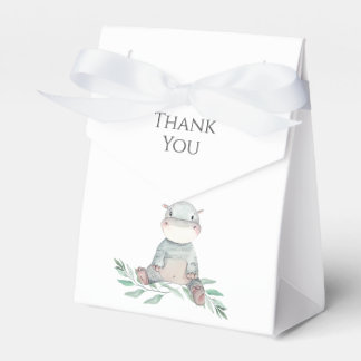 Plush Hippo Jungle Safari Thank You  Favour Box