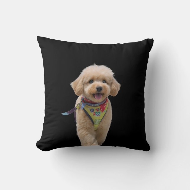 Plush Ivory Puppy Cushion (Front)