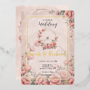 Plush Peach Pink Secret Garden Floral Wedding