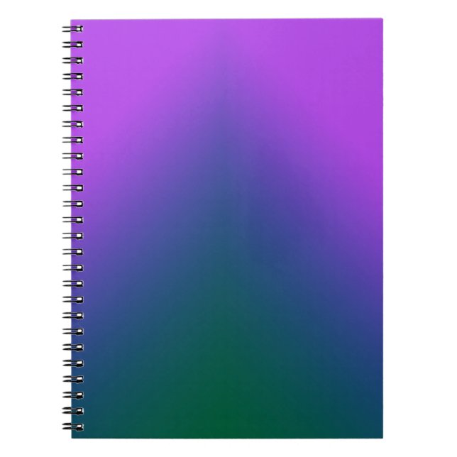 Plush Peacock Ombre Spiral Notebook (Front)