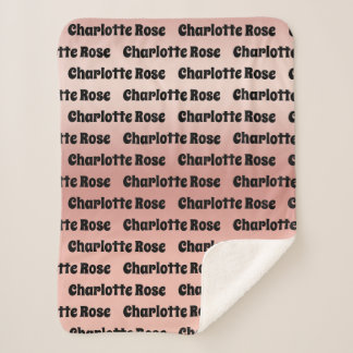 Plush Personalised Baby Name  Sherpa Blanket