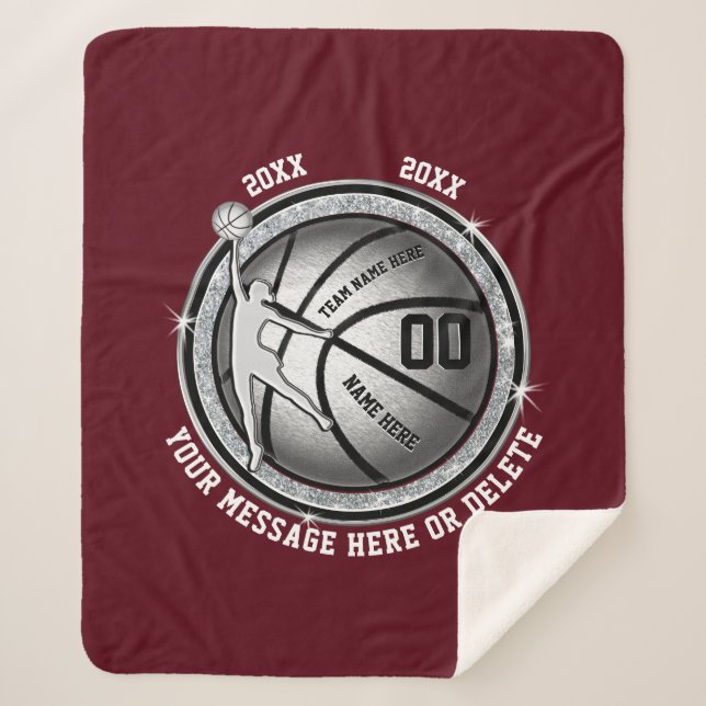 Plush Personalized Basketball Blankets for Girls (Front)