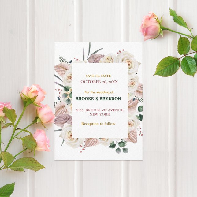Plush-Pink Floral Blooming Wedding Invitation (Creator Uploaded)