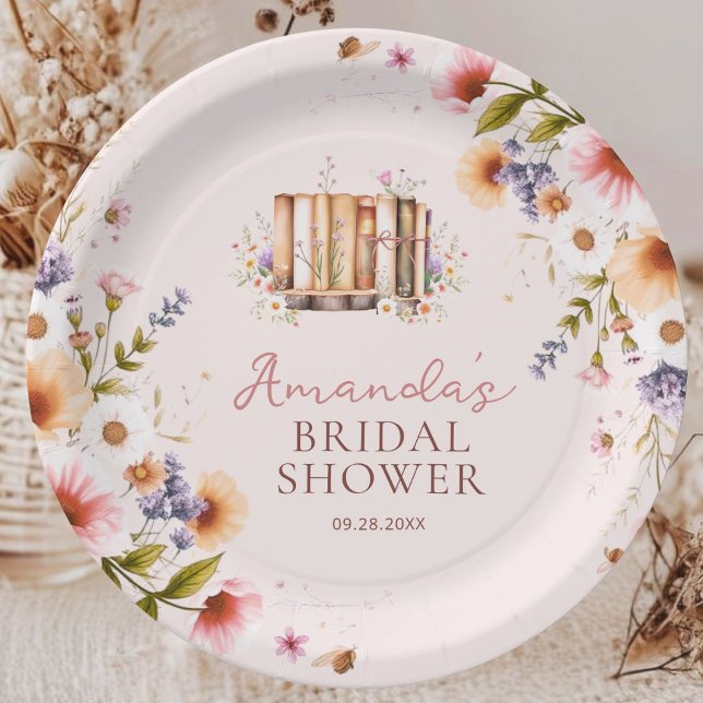 Plush Pink Storybooks Bridal Shower Party  Paper Plate (Creator Uploaded)