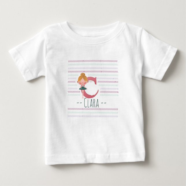 Plush Plink and Ballerina Letter C Toddler  Baby T-Shirt (Front)