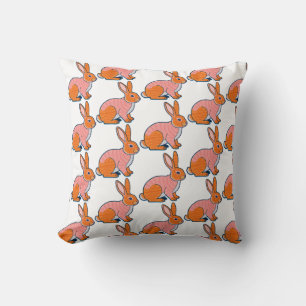 Plush Rabbit Illustration Cushion