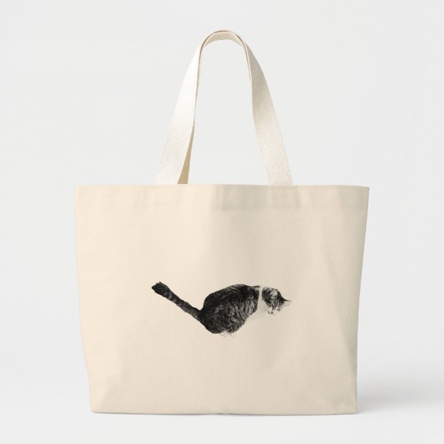 Plush Study, Graphite Ease Large Tote Bag (Front)