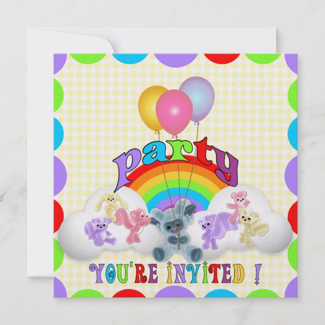 Plushie Animal Kid's Birthday Invitation (Front)