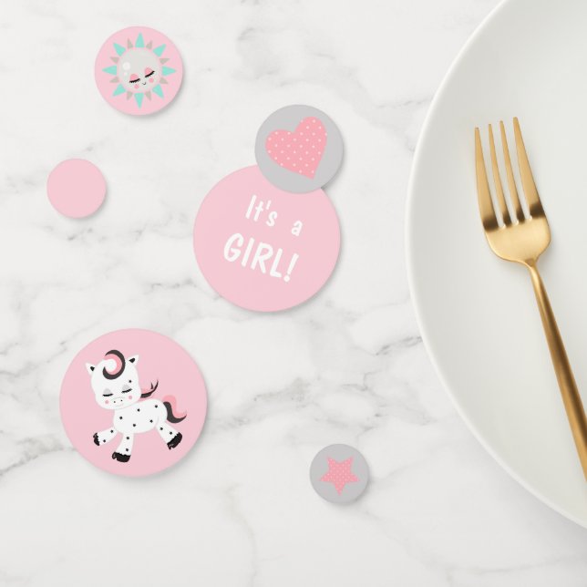 Plushie Pony Pink Girl Baby Shower Confetti (Group)