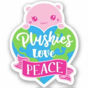 Plushies Love Peace   Cute Kawaii Heart Earth