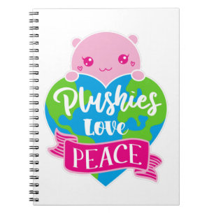 Plushies Love Peace Cute Kawaii Heart Earth Notebook