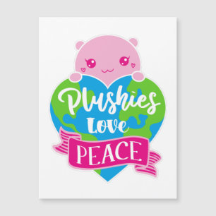Plushies Love Peace   Cute Kawaii Magnetic Card