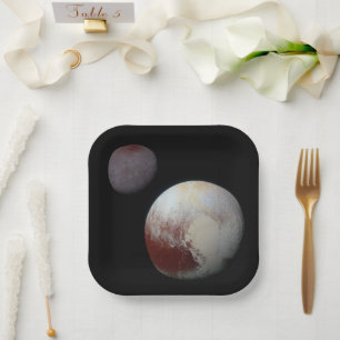 Pluto & Charon 9th or Dwarf Planet Solar System Paper Plate