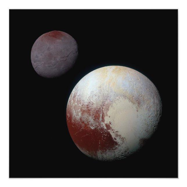 Pluto & Charon 9th or Dwarf Planet Solar System Photo Print (Front)