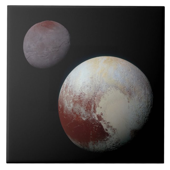 Pluto & Charon 9th or Dwarf Planet Solar System Tile (Front)