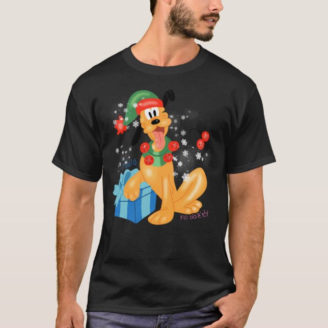 Pluto Dog Mickey Christmas T-Shirt (Front)