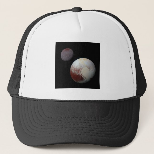 Pluto & Moon Charon by New Horizons NASA Trucker Hat (Front)
