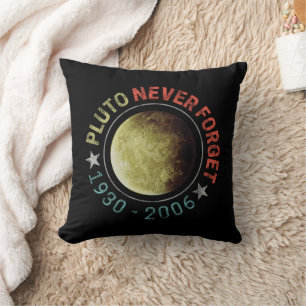 Pluto Never Forget 1930-2006 Vintage Planet Retro Cushion