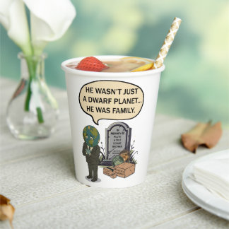 Pluto Never Forget Dwarf Planet Funny Space Humour Paper Cups