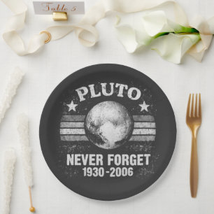 Pluto Never Forget Paper Plate