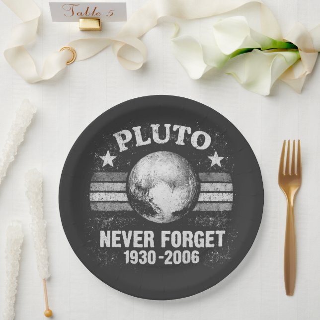 Pluto Never Forget Paper Plate (Wedding)