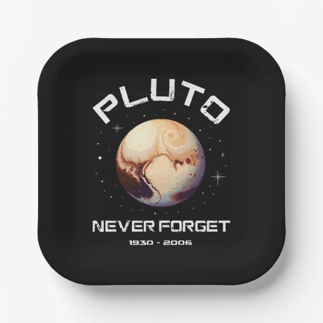 Pluto Never Forget Paper Plate (Front)